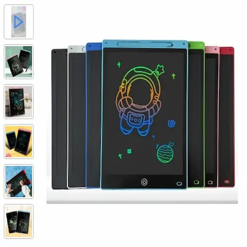 Close-up de alta resolução do produto Kit 10 Unidades Lousa 8,5 Polegadas Magica Tablet Lcd em ambiente de uso real.