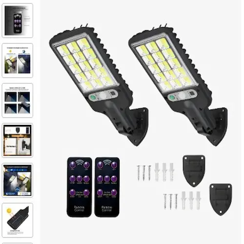 Foto do produto Luz Luz Led Luminaria Poste Solar Rua Parede Refletor 180, Com Sen original comprado nas promoções do Achadinhos da Zu
