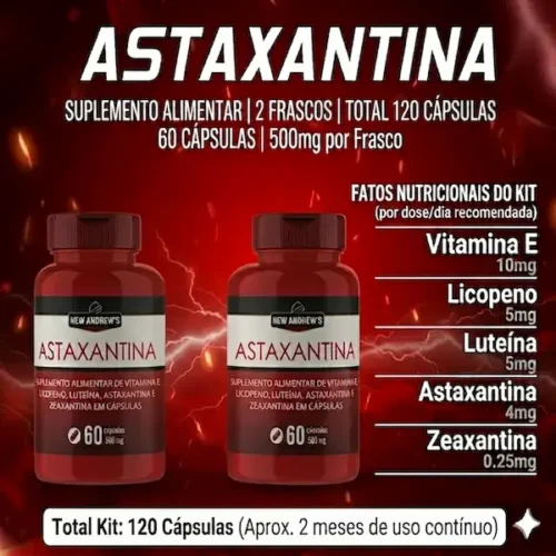 Astaxantina Original 500mg 60 Cáps