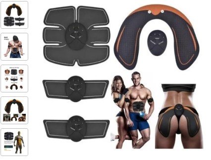 Foto do produto kit de cinto estimulador usb para abdominais e nád original comprado nas promoções do Achadinhos da Zu