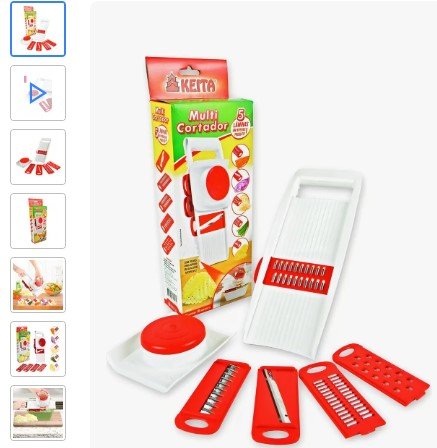 Close-up de alta resolução do produto Picador de Verduras e Frutas Ergonômico com Protetor de Mãos em ambiente de uso real.