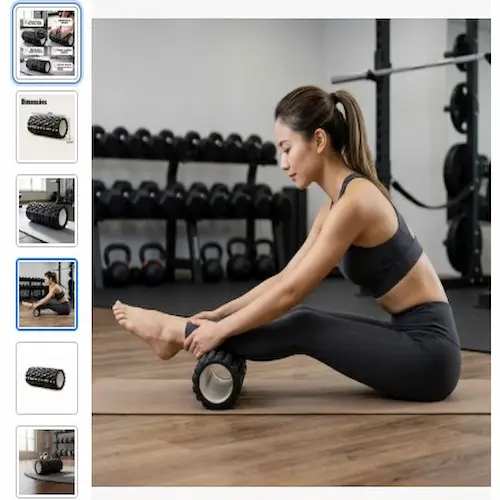 Foto do produto rolo liberação miofascial 33cm texturizado pilates original comprado nas promoções do Achadinhos da Zu